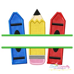 Pencil Crayon Split Applique Design Pattern-1