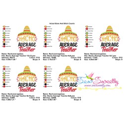 Nacho Average Teacher School Lettering Embroidery Design Pattern-2