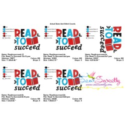Read To Succeed American Theme School Lettering Embroidery Design Pattern-2