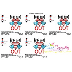 Read Your Heart Out American Theme School Lettering Embroidery Design Pattern-2