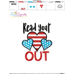 Read Your Heart Out American Theme School Lettering Embroidery Design Pattern-3