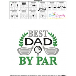 Best Dad By Par Golf Lettering Embroidery Design Pattern-3