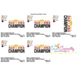 Dad Joke Champion Lettering Embroidery Design Pattern-2