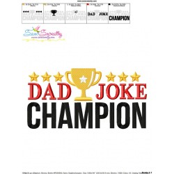 Dad Joke Champion Lettering Embroidery Design Pattern-3