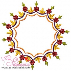 Floral Frame-3 Embroidery Design Pattern-1