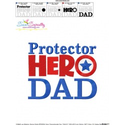 Protector Hero Dad Lettering Embroidery Design Pattern-3