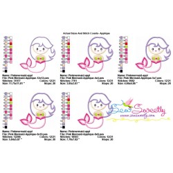 Pink Mermaid Applique Design Pattern-2