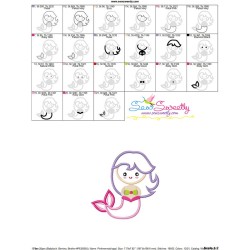 Pink Mermaid Applique Design Pattern-3