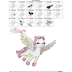 Cute Pegasus Girl-4 Embroidery Design Pattern-3