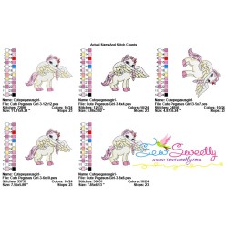 Cute Pegasus Girl-3 Embroidery Design Pattern-2