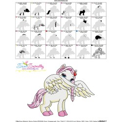 Cute Pegasus Girl-3 Embroidery Design Pattern-3