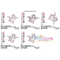 Cute Pegasus Girl-2 Embroidery Design Pattern-2