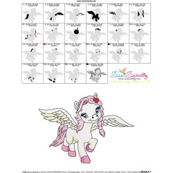 Cute Pegasus Girl-2 Embroidery Design Pattern-3