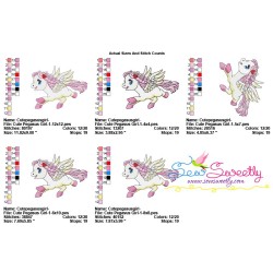 Cute Pegasus Girl-1 Embroidery Design Pattern-2