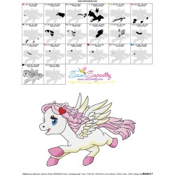 Cute Pegasus Girl-1 Embroidery Design Pattern-3