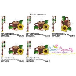 Cup And Flowers-6 Embroidery Design Pattern-2