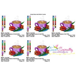 Cup And Flowers-8 Embroidery Design Pattern-2