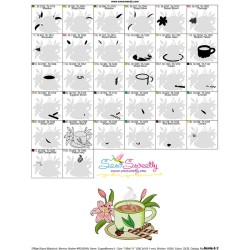 Cup And Flowers-1 Embroidery Design Pattern-3