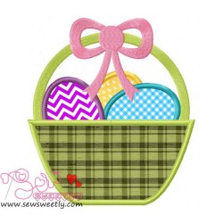 Easter Egg Basket Applique Design Pattern-1