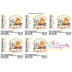 I Just Want To Smell Like a Campfire Lettering Embroidery Design Pattern-2