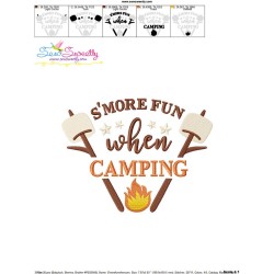 S'more Fun When Camping Lettering Embroidery Design Pattern-3