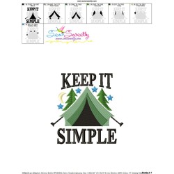 Keep It Simple Camping Tent Lettering Embroidery Design Pattern-3