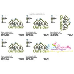 Outsider Camping Lettering Embroidery Design Pattern-2