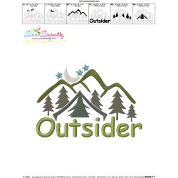 Outsider Camping Lettering Embroidery Design Pattern-3
