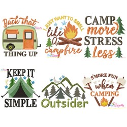 Camping Lettering Embroidery Design Bundle-1